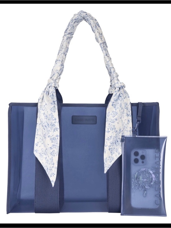 case-mate Handbags - case-mate Blue Jelly Tote w/Scarf Accent AND navy case-mate organizer